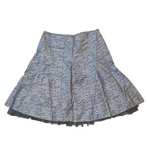 Club Monaco Skirt A-Line Blue Gray‎ Pleated Cotton Blend Size 10
